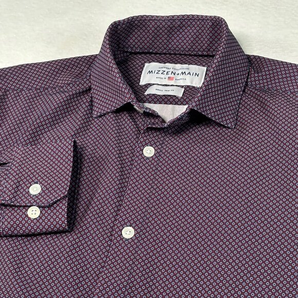 Mizzen+Main Leeward	 Trim LS Dress Shirt - Passion Purple Multi Diamond main image 1